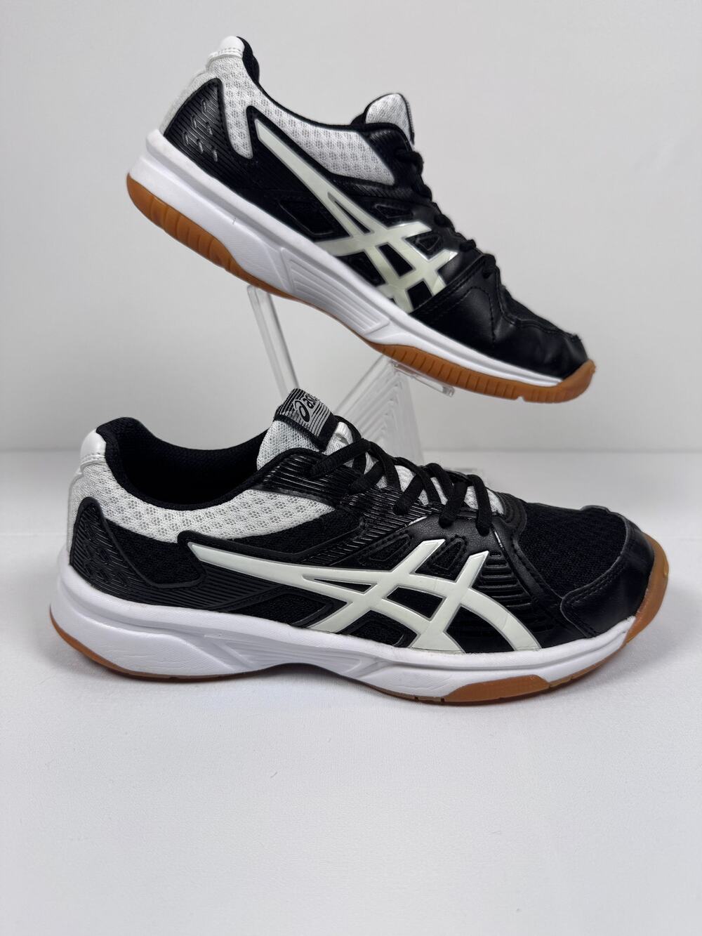 ASICS Gel Upcourt 3 Womens 10 Black White Gum Volleyball Court Shoes 1072A031